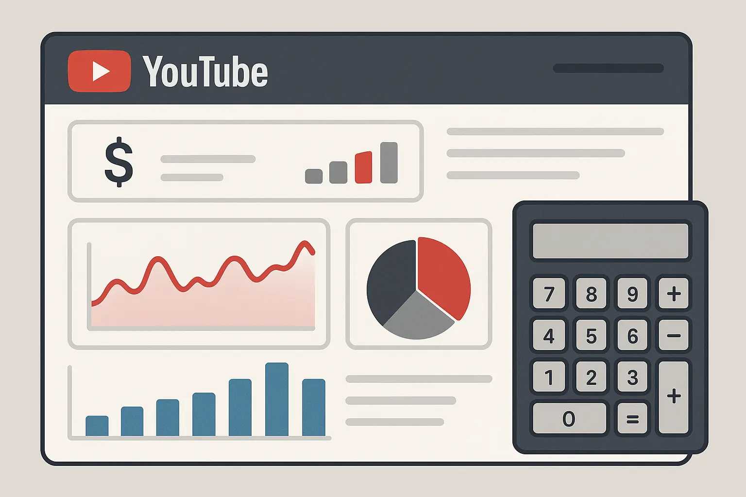 YouTube revenue calculator interface showing earnings potential