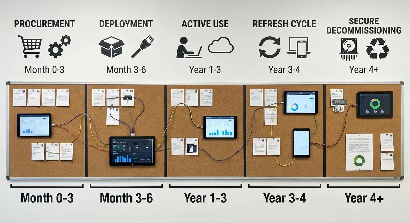 Device lifecycle management process flow