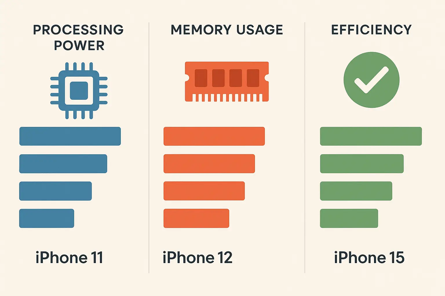 Performance comparison of Apple Intelligence features across iPhone models