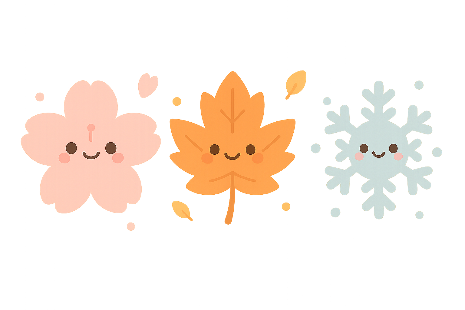 Nature and seasonal kawaii wallpaper designs