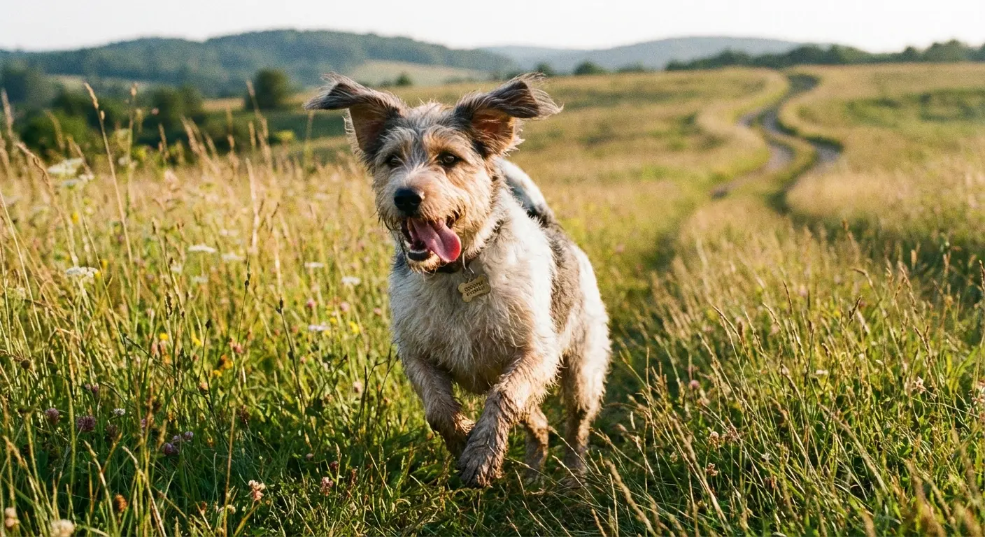 Rescue dog with new owner