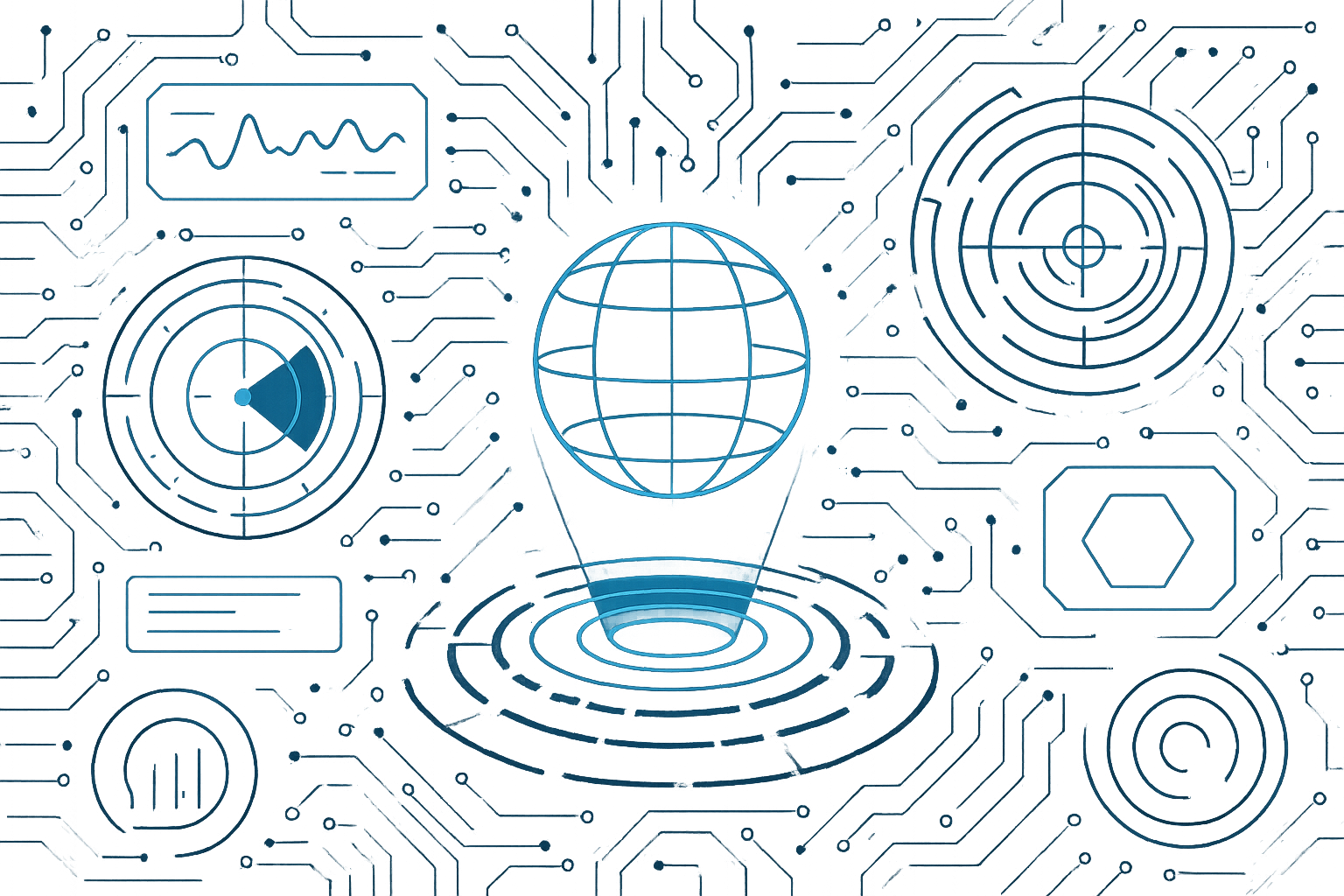 Circuit board live wallpaper with glowing electronic components