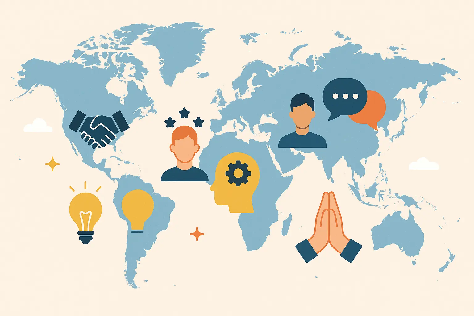 Global map showing regional soft skill preferences