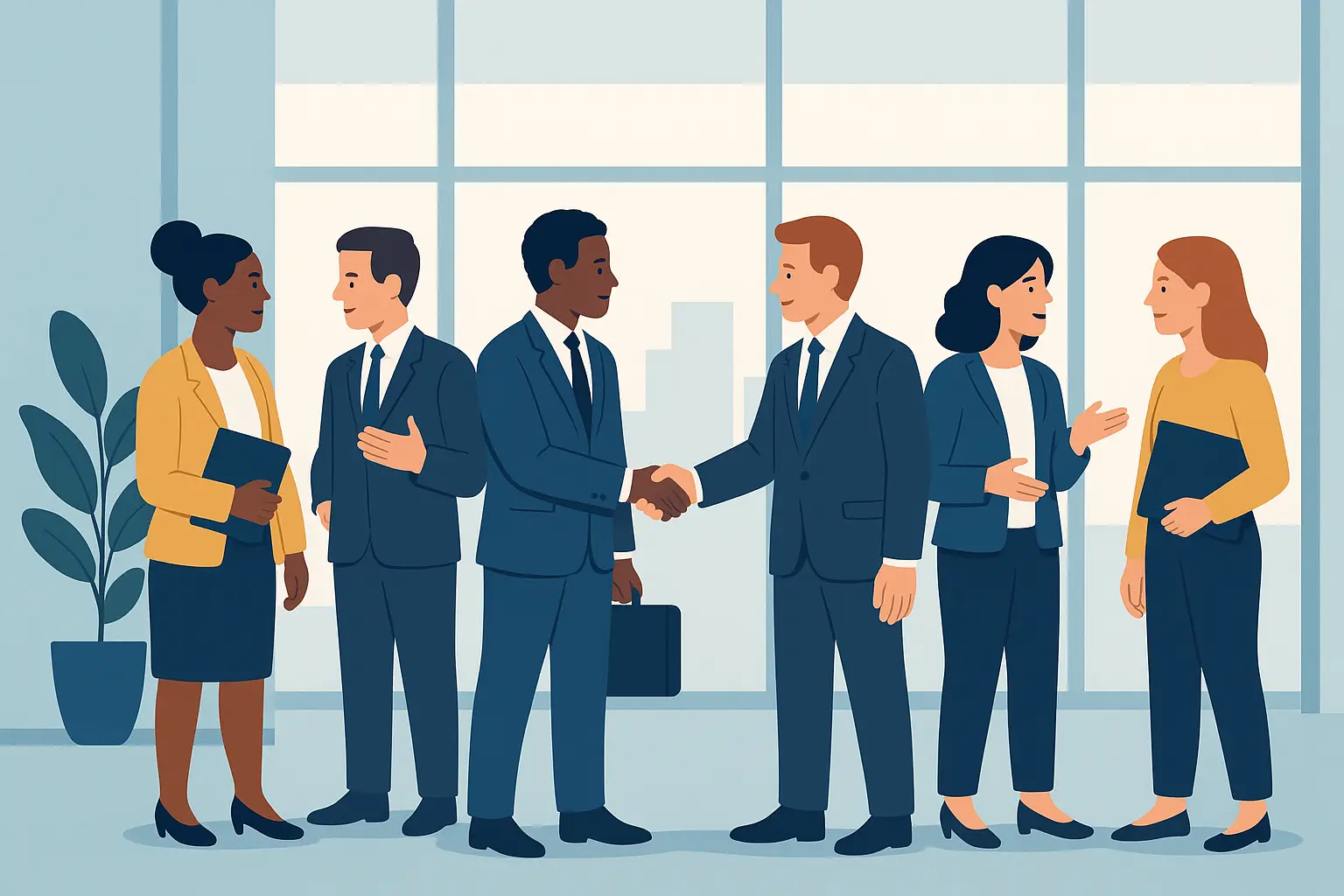 Professional handshake introduction