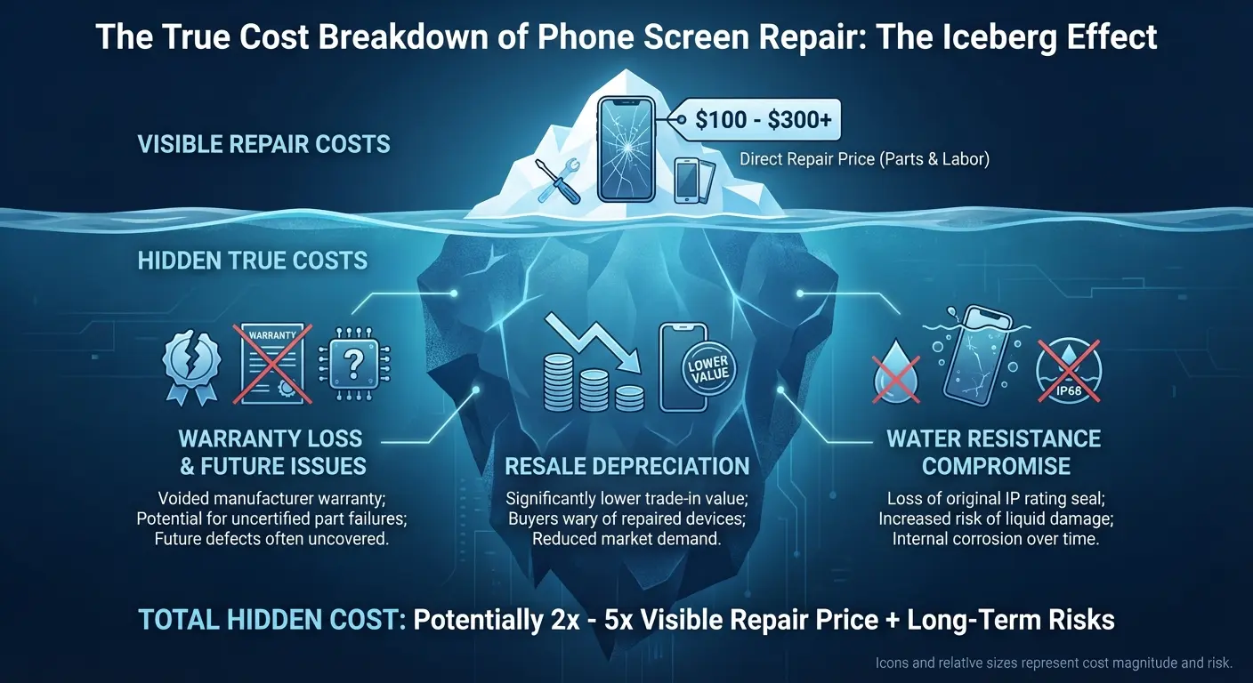 Phone warranty documentation and repair invoice