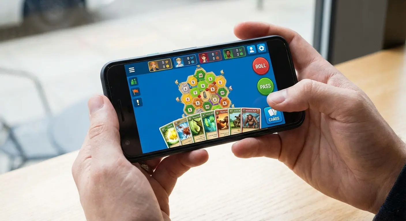 Mobile board game app interface