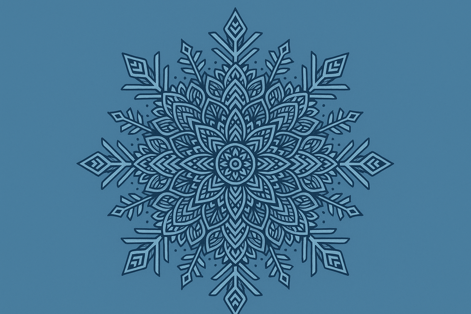 Vintage-style winter illustration with classic artistic techniques