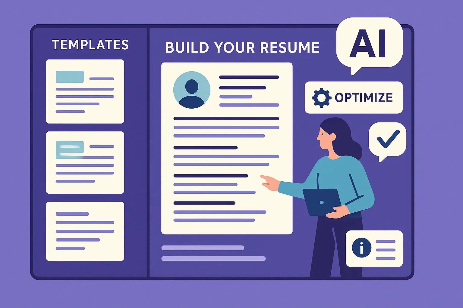 Resume Builder IQ template selection interface