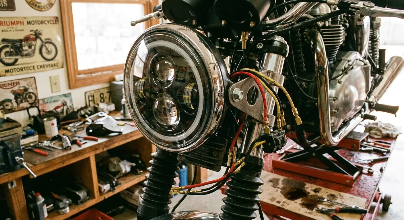 Round LED headlight installation