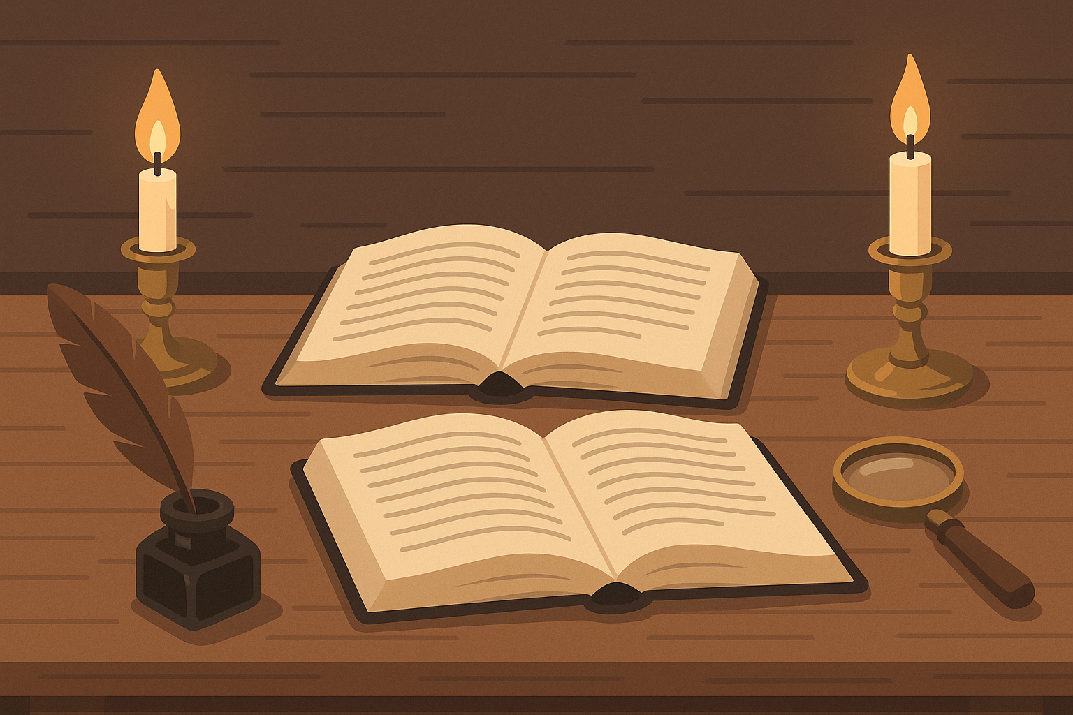 Academic study space dark academia wallpaper