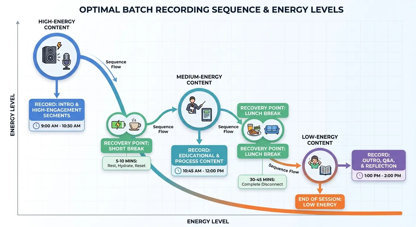 Energy level chart across recording session