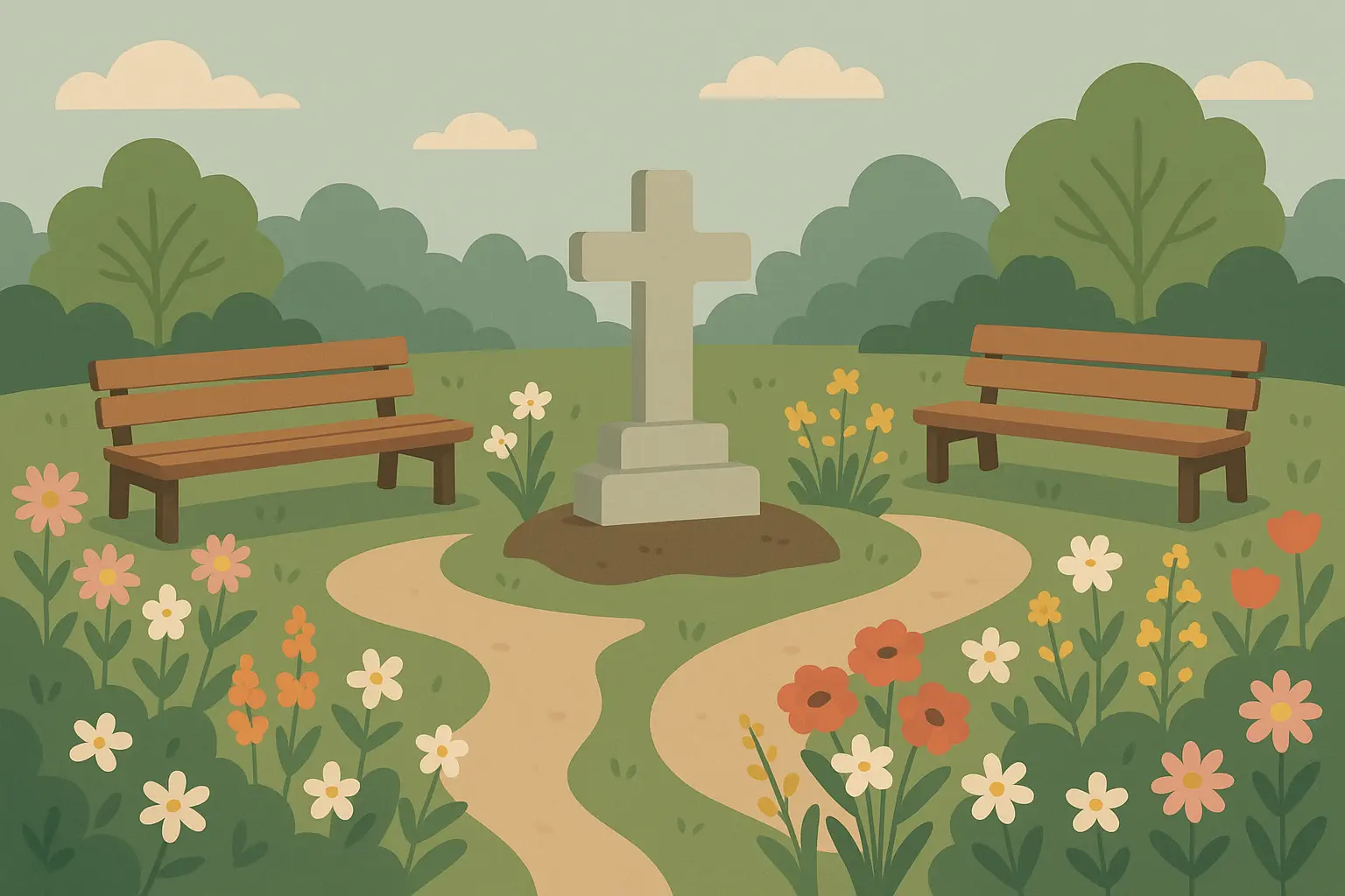 Solemn memorial service setting