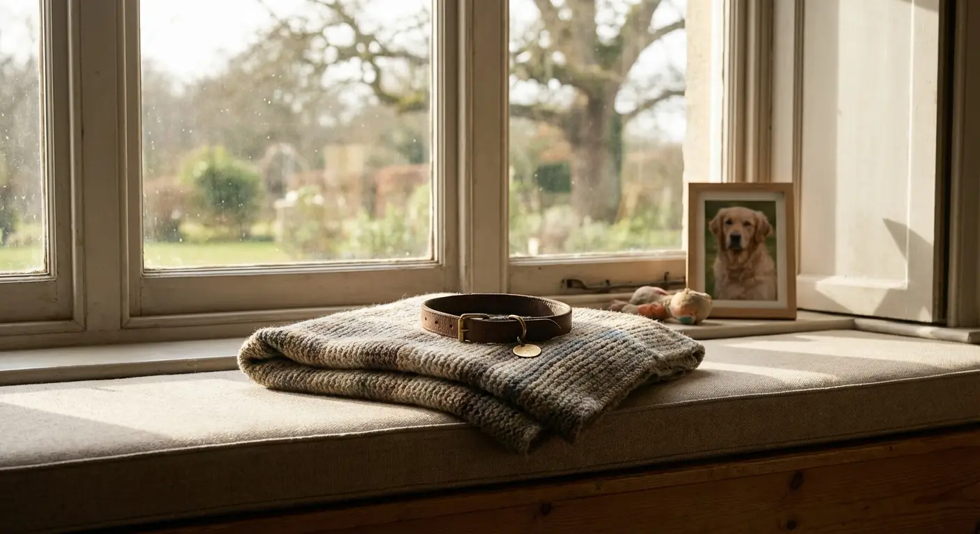 A person hugging a dog representing a pet tribute