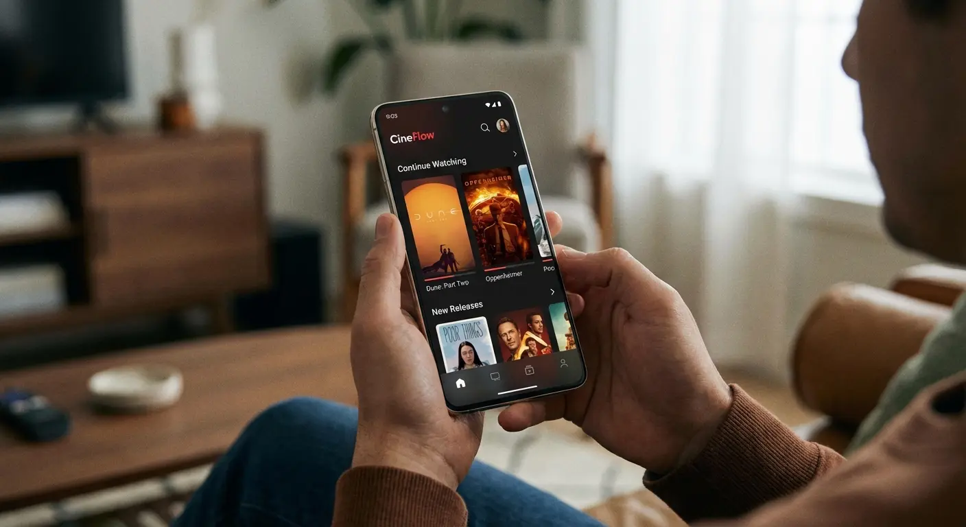 Tubi TV app interface on an Android smartphone