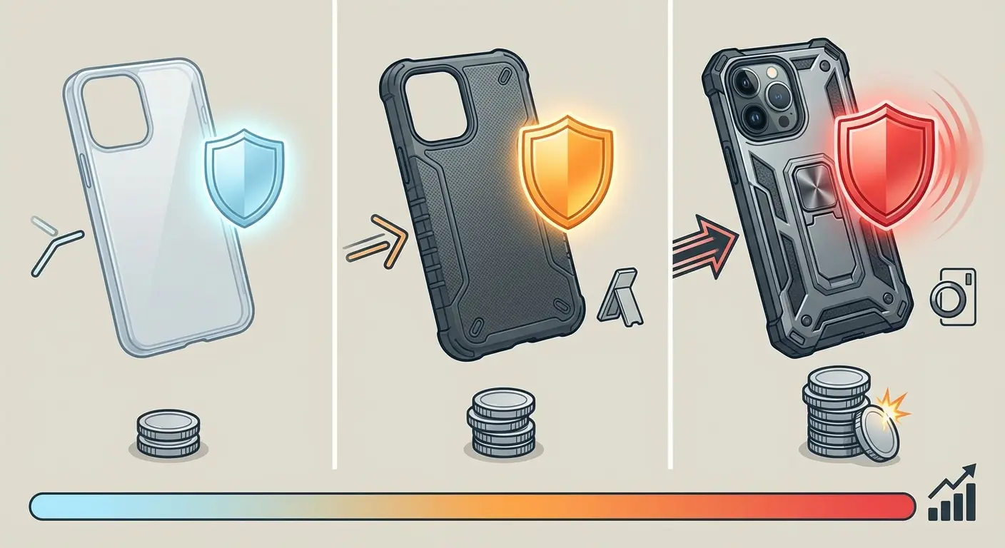 Phone case material layers diagram