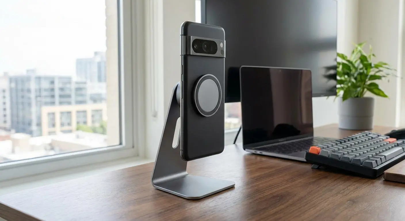 Phone mounted vertically with proper airflow