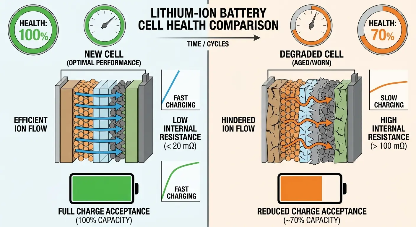 Battery degradation affecting charging speed
