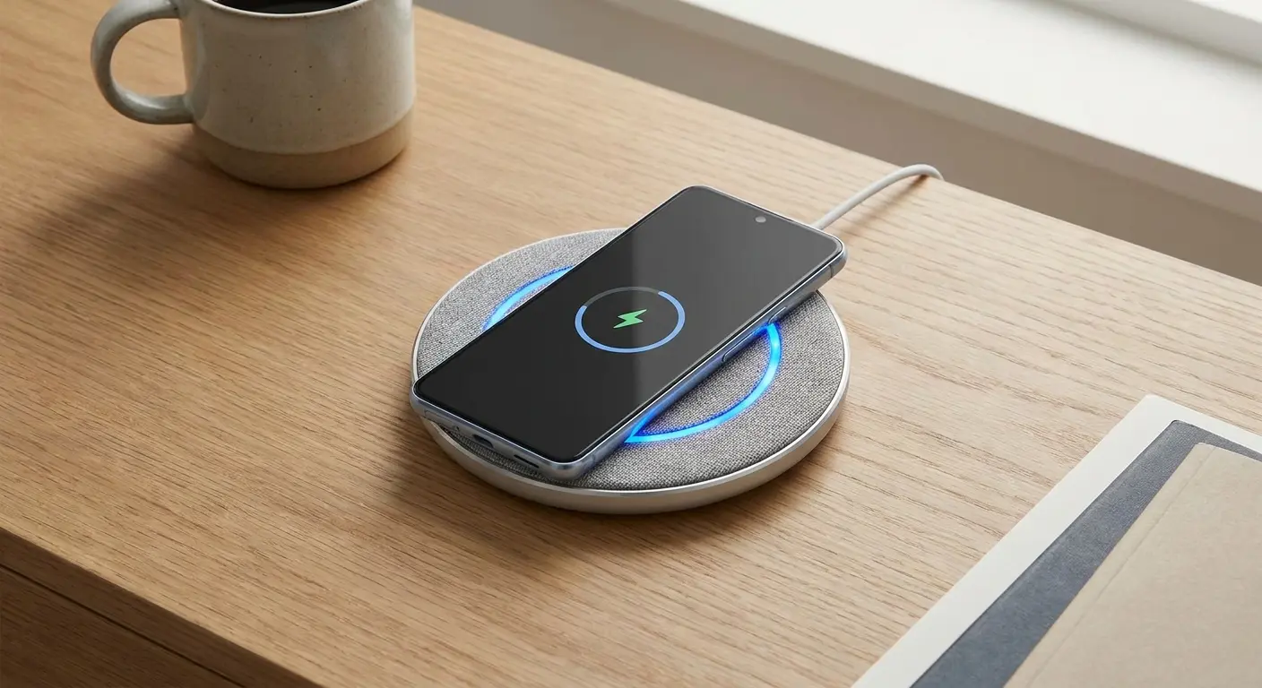 Wireless charging pad with phone