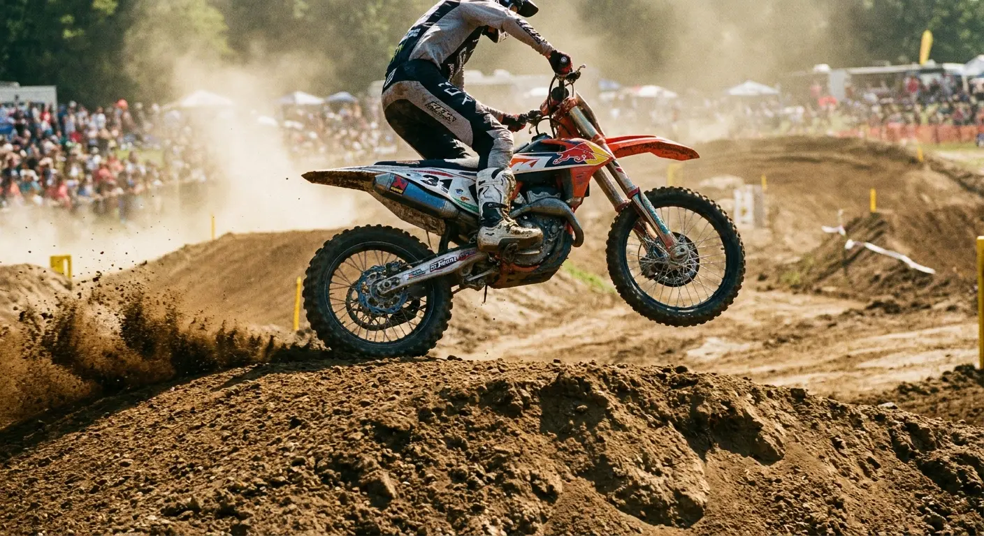 Dirt bike on off-road trail