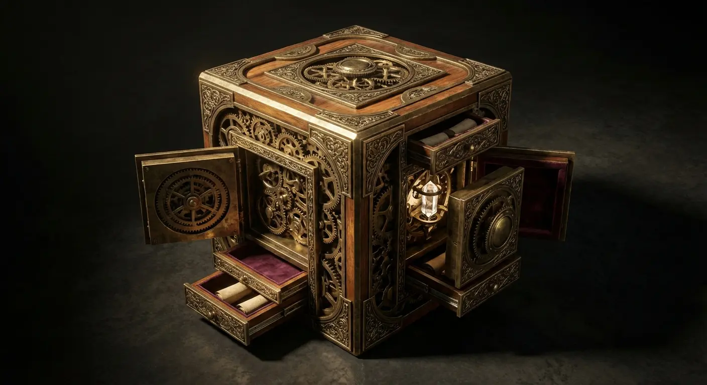 Physics puzzle game showing mechanical contraptions and objects