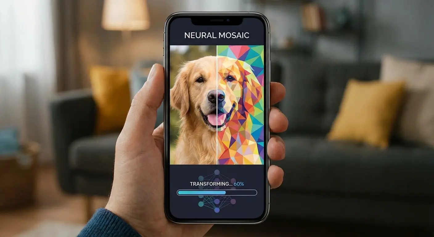 Prisma app transforming a photo into a painting