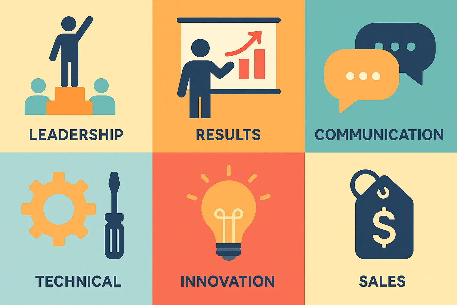 Categories of resume action words infographic