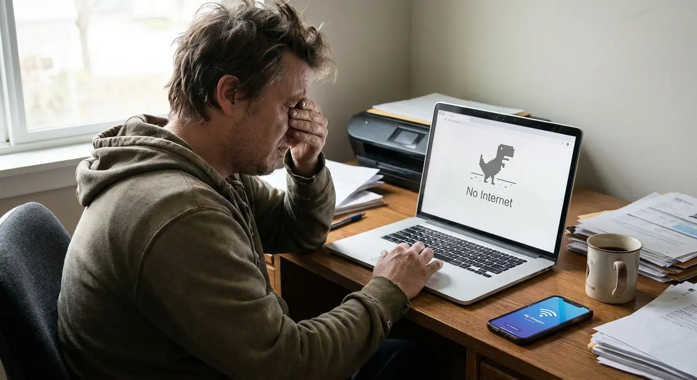 Phone showing no internet connection