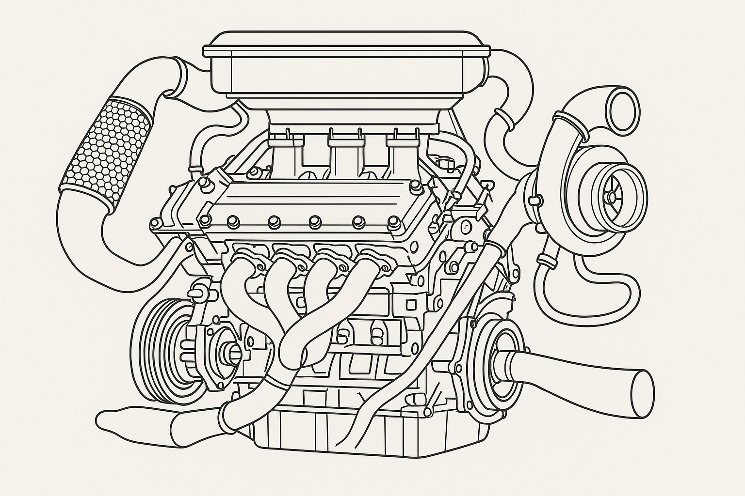 Detailed F1 engine component technical diagram