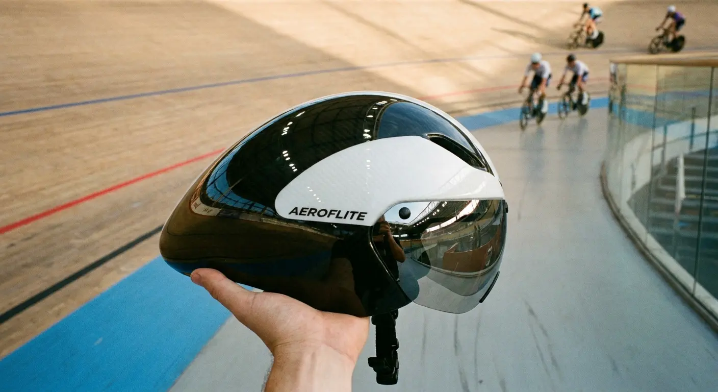 Aerodynamic track cycling helmet