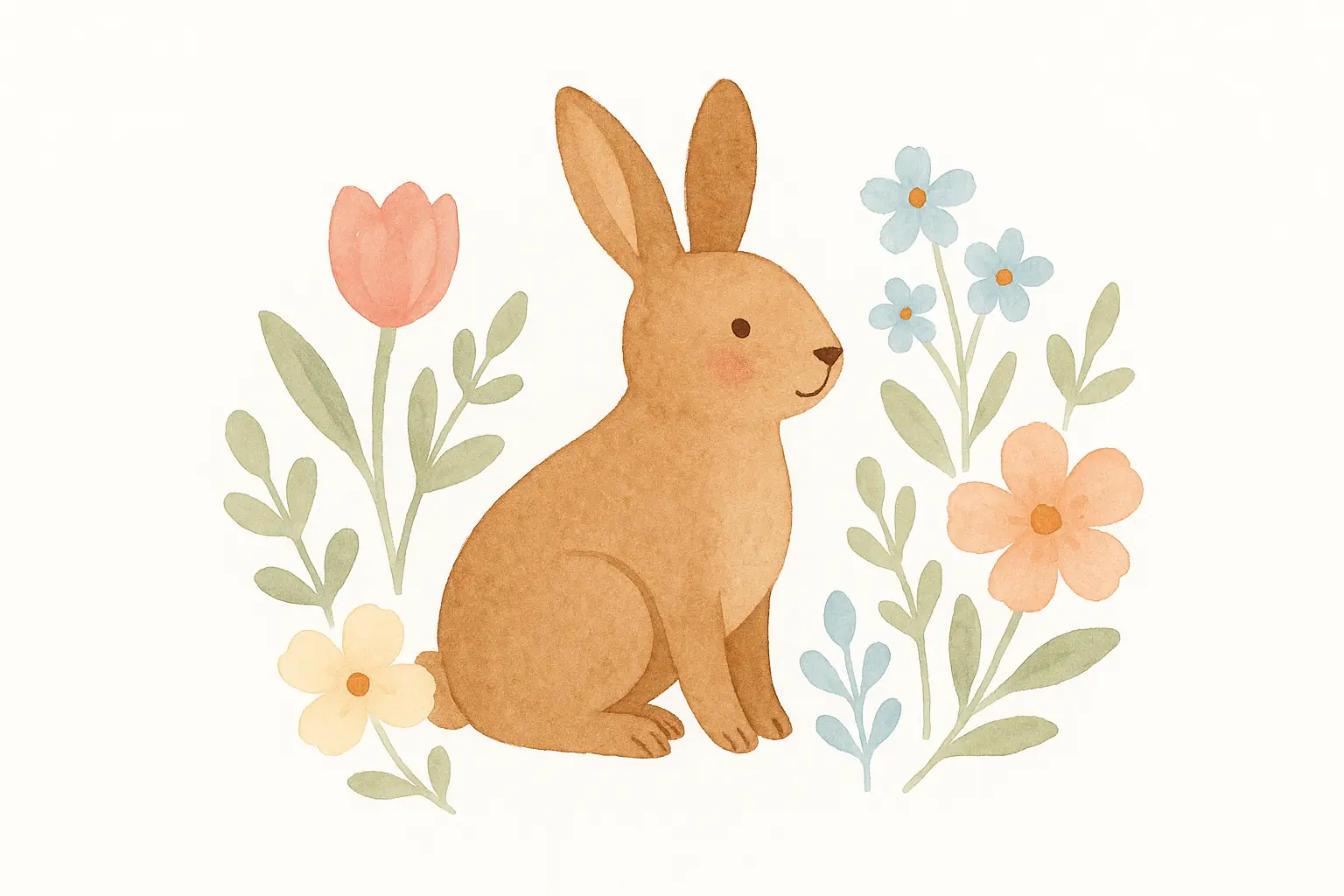 Adorable watercolor Easter bunny wallpaper design