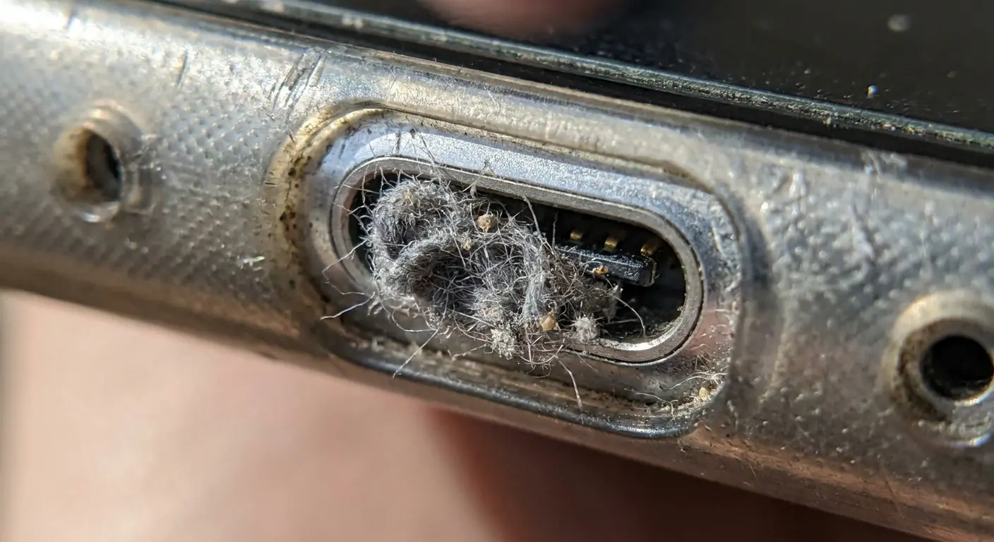 Corroded charging port pins causing power issues
