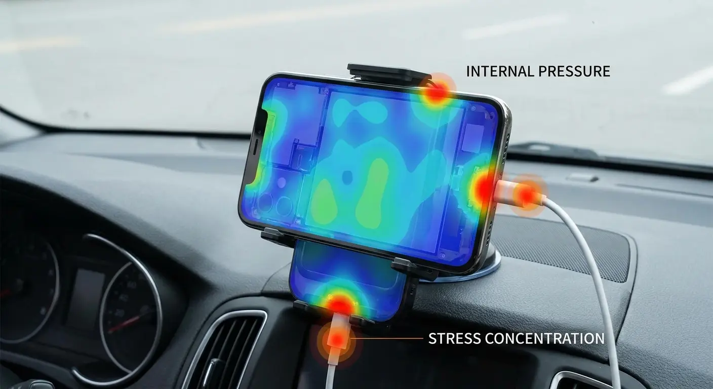 Phone mount pressure distribution diagram