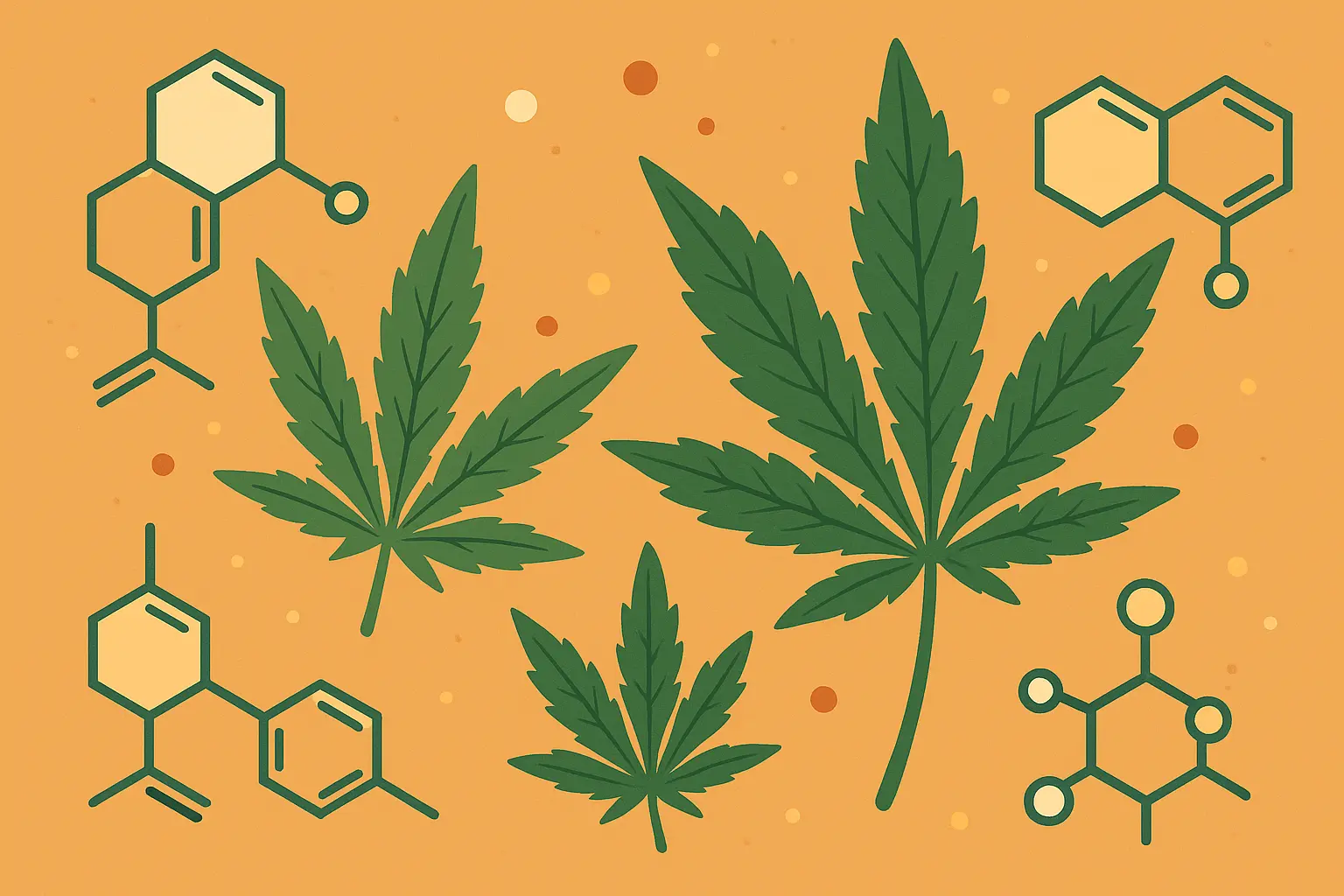 Terpene molecular structures showing cannabis compounds