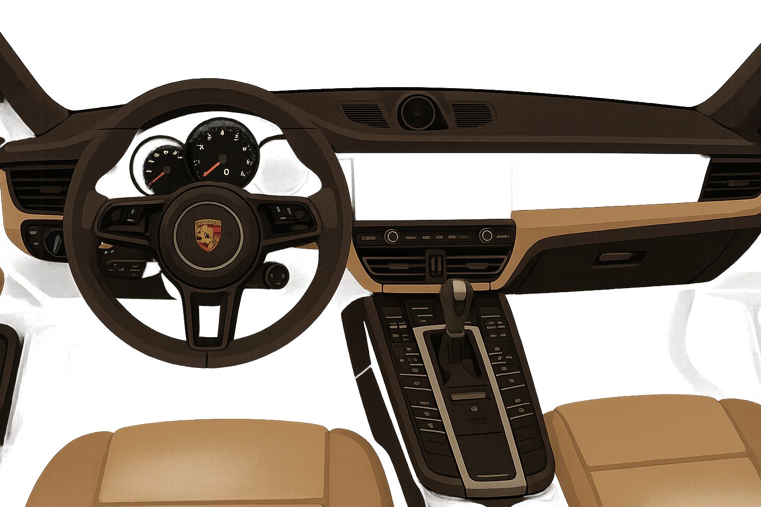 Porsche cockpit interior driver immersion wallpaper