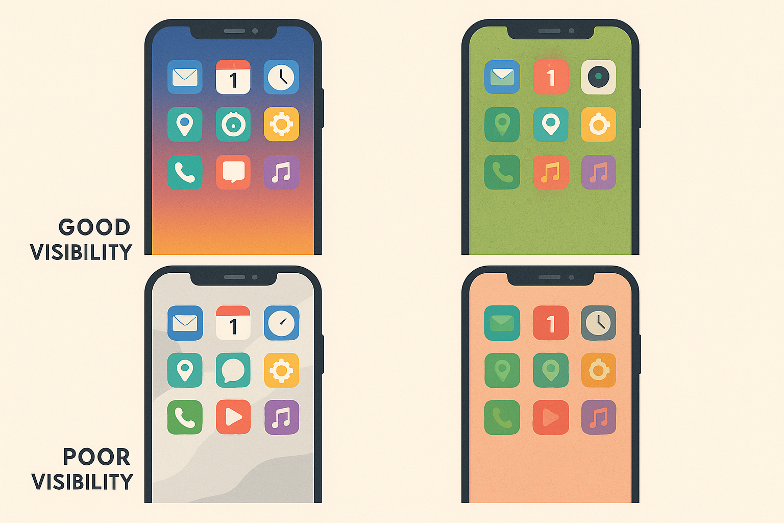 Phone interface with June wallpaper showing app visibility