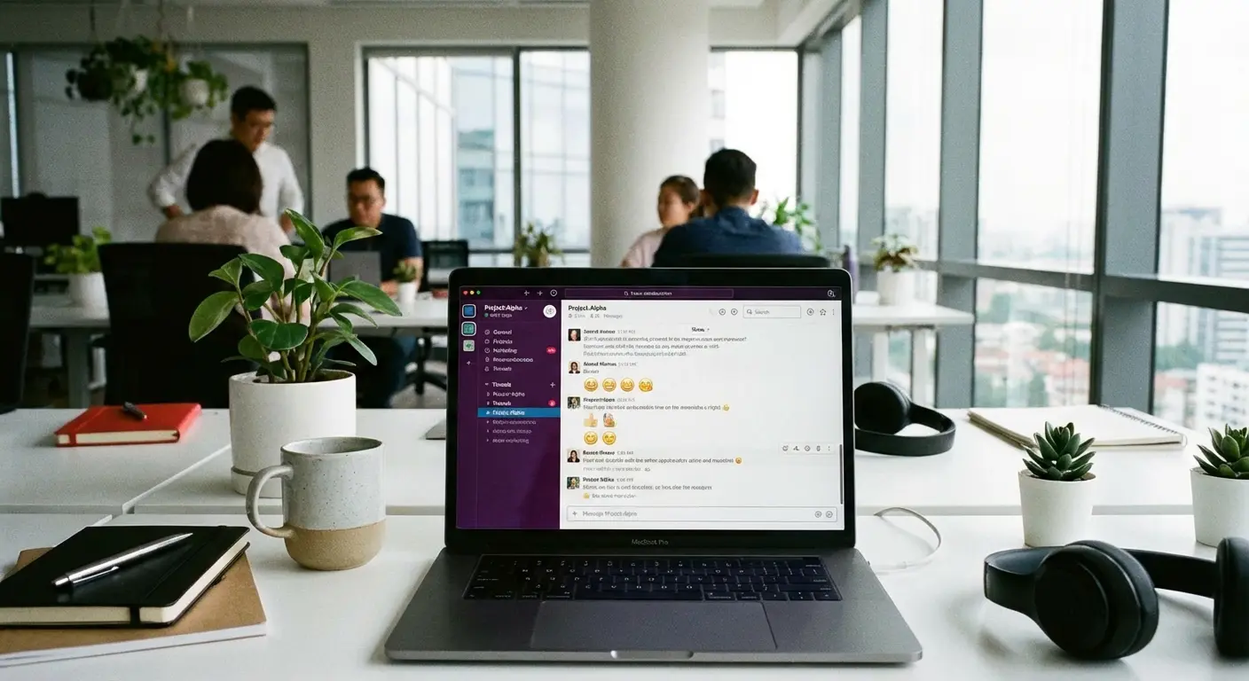 Slack is the corporate standard deeply integrated with tools like Google Drive and Trello