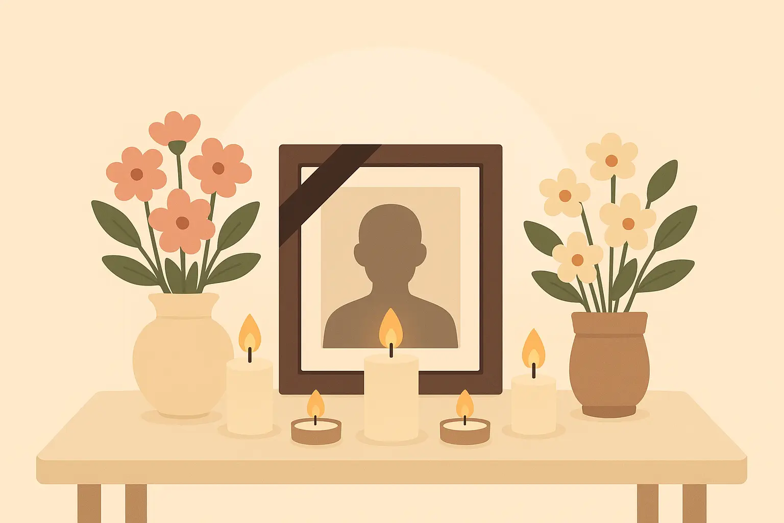 Uplifting funeral quotes displayed on peaceful background