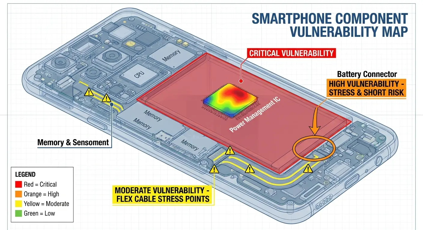 Phone logic board component layout diagram