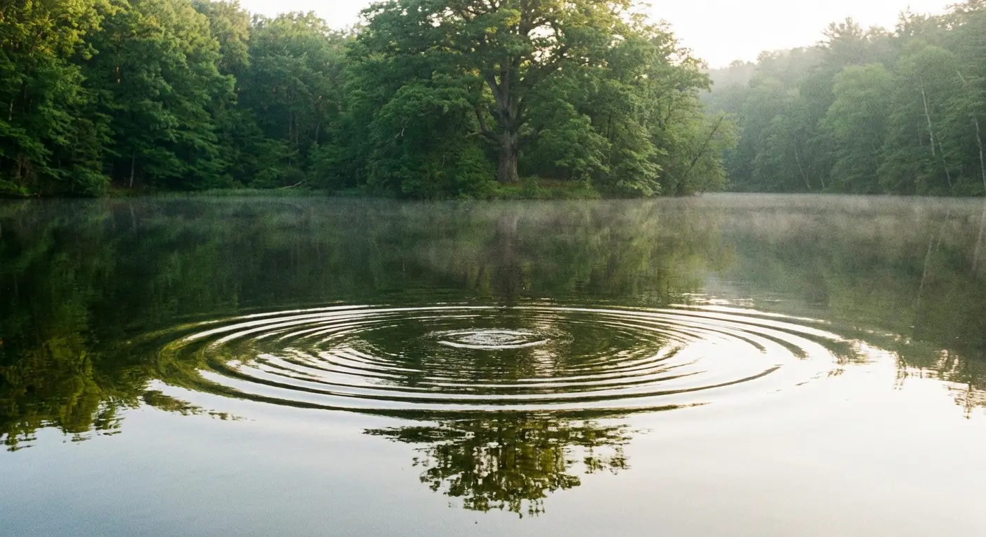 Symbol of legacy and impact, such as a ripple in water or a planted tree