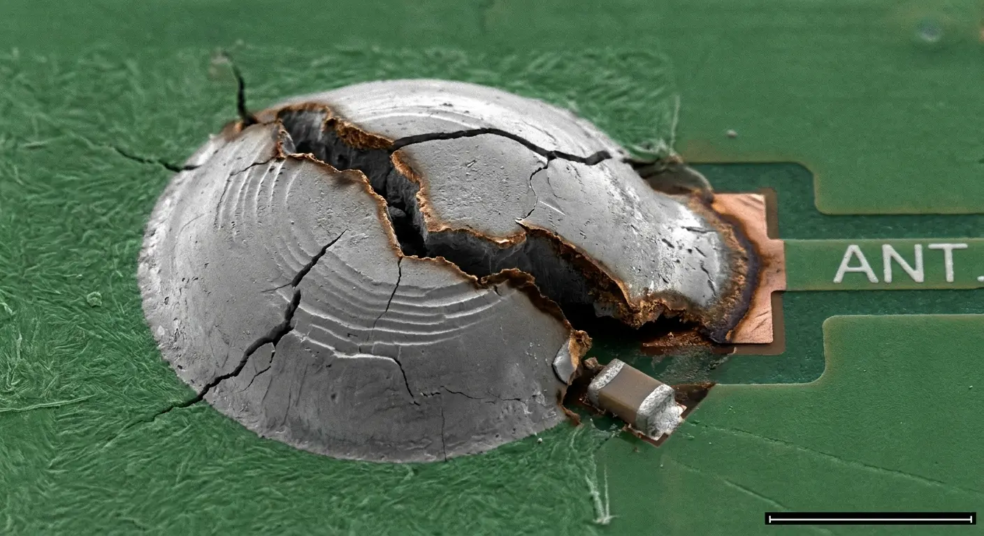 Thermal cycling damage to phone solder joints