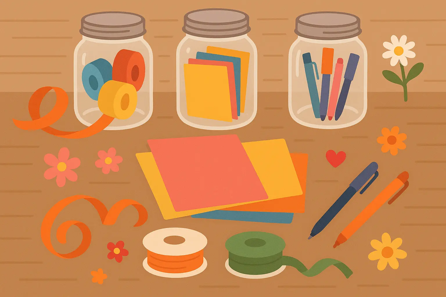 DIY memory jar station with handwritten notes