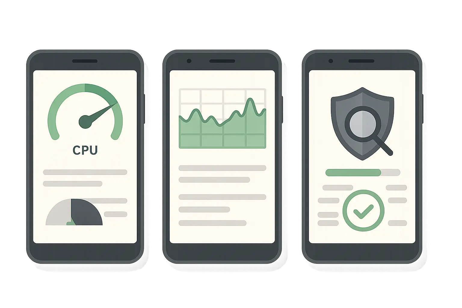 Mobile device health analysis and security scanning tools