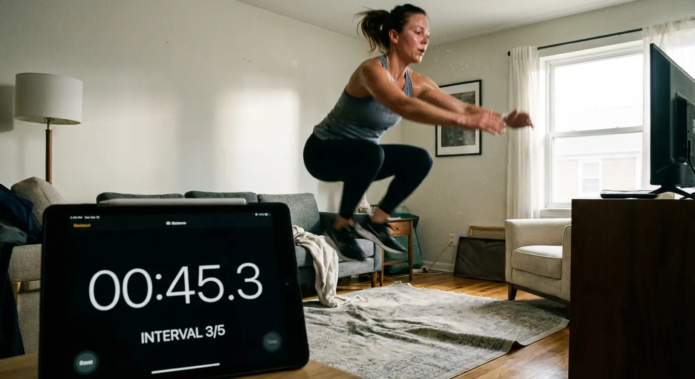 Tabata Timer app showing a countdown clock for intervals