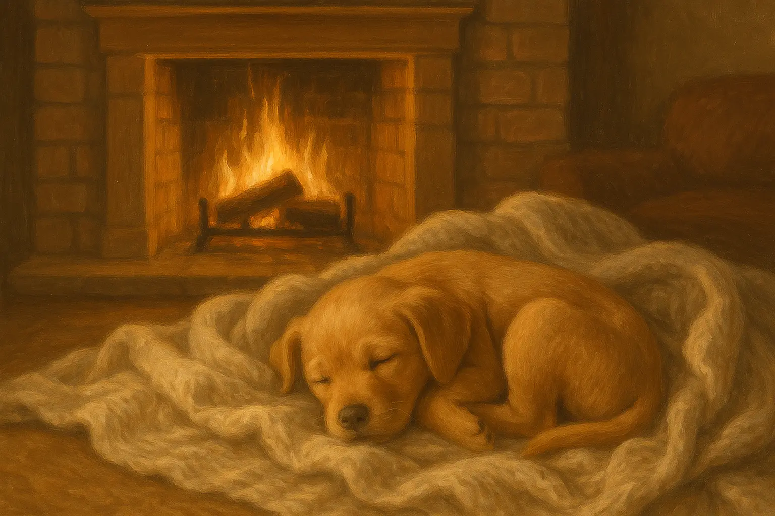 Joyful dog playing in sunny field