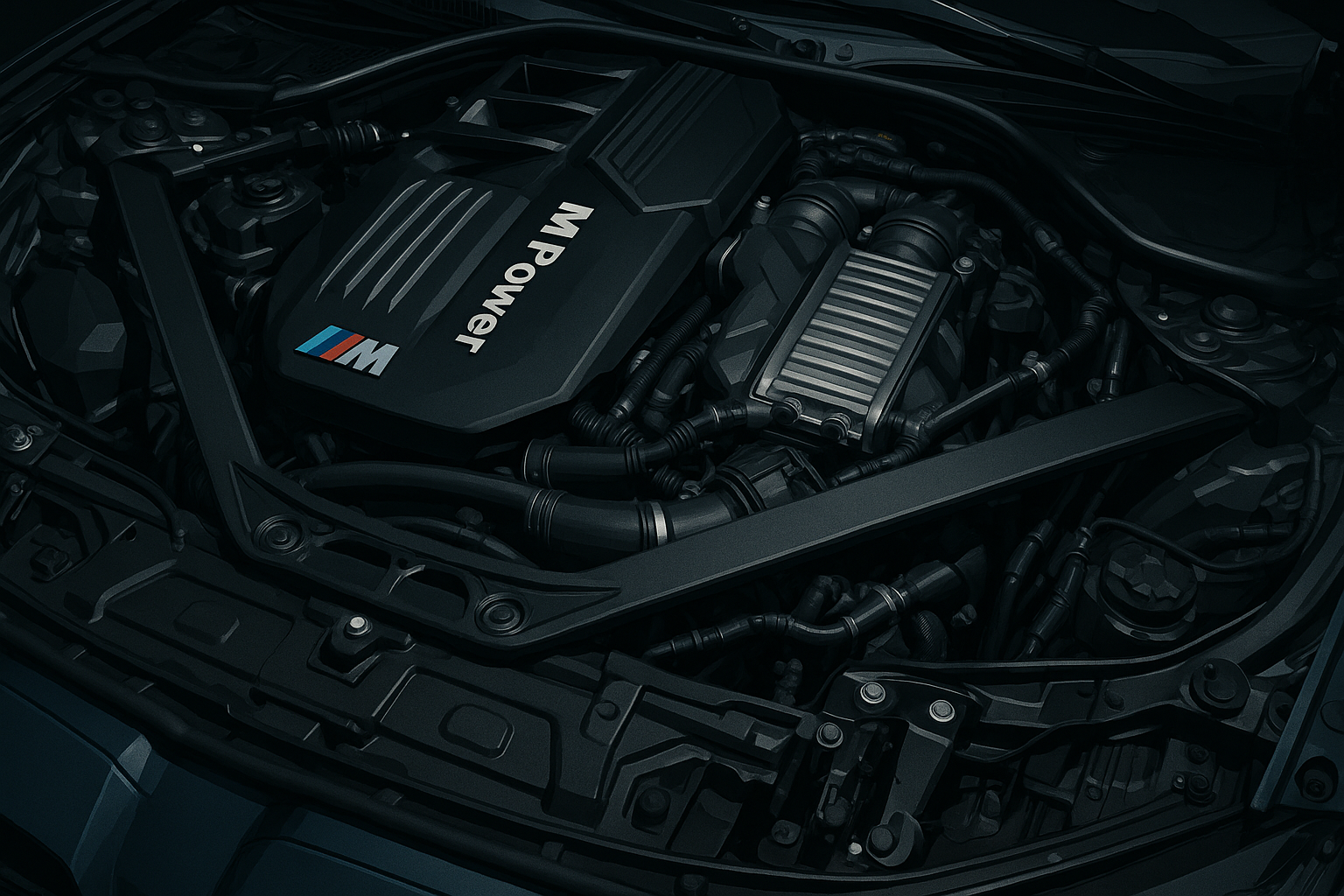 BMW M4 engine bay technical photography