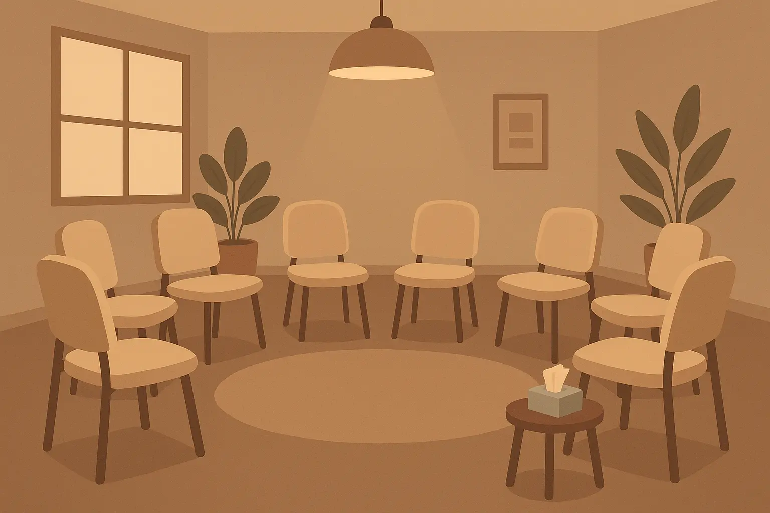 Team support meeting with colleagues comforting each other during grief