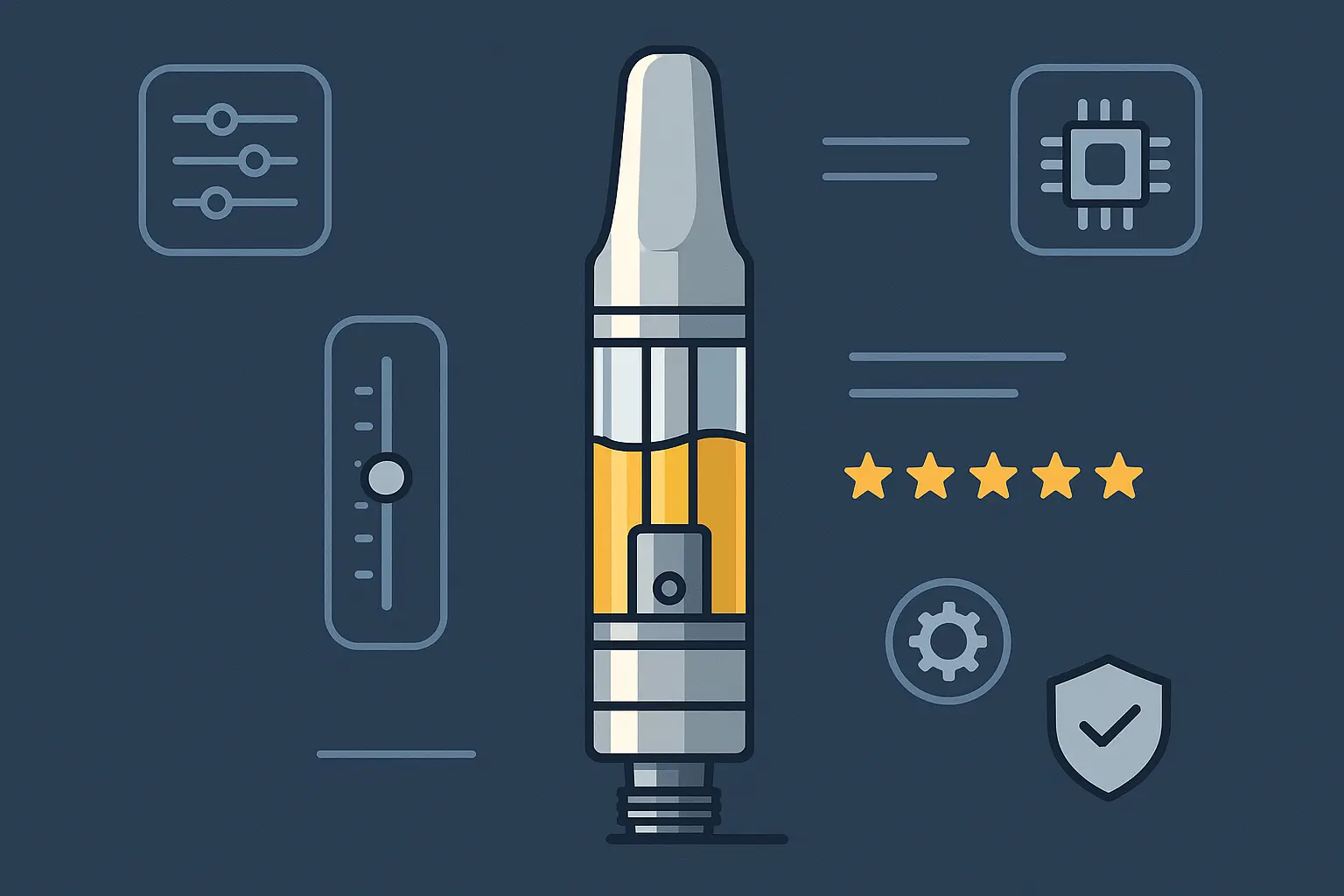 Premium cannabis vape cartridge and battery setup