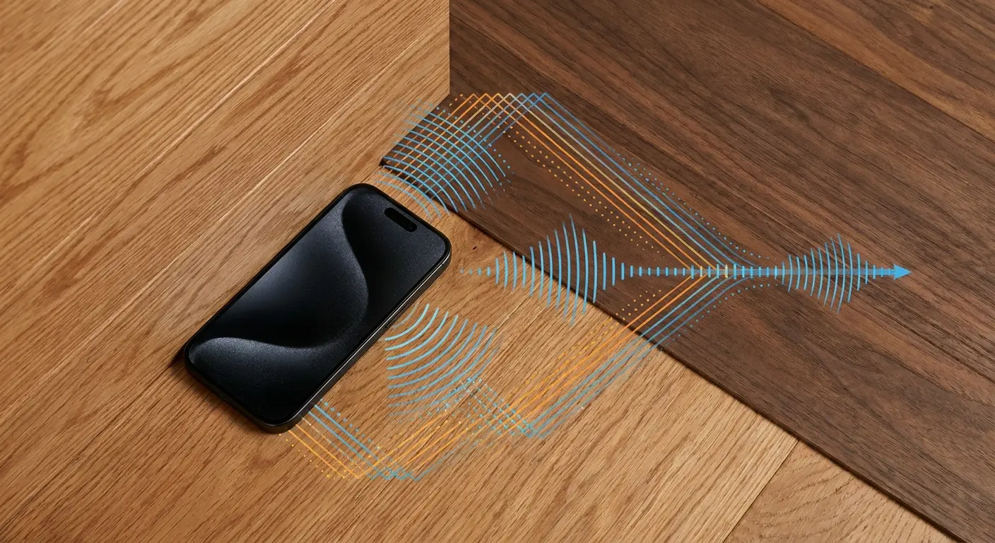 iPhone positioned in corner for sound amplification