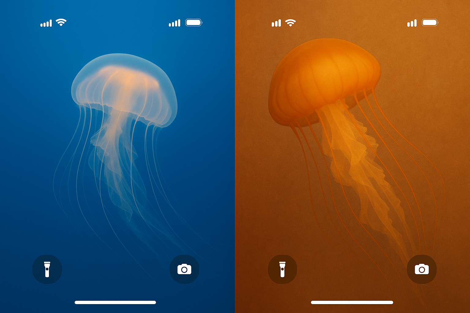 Jellyfish wallpaper display quality comparison