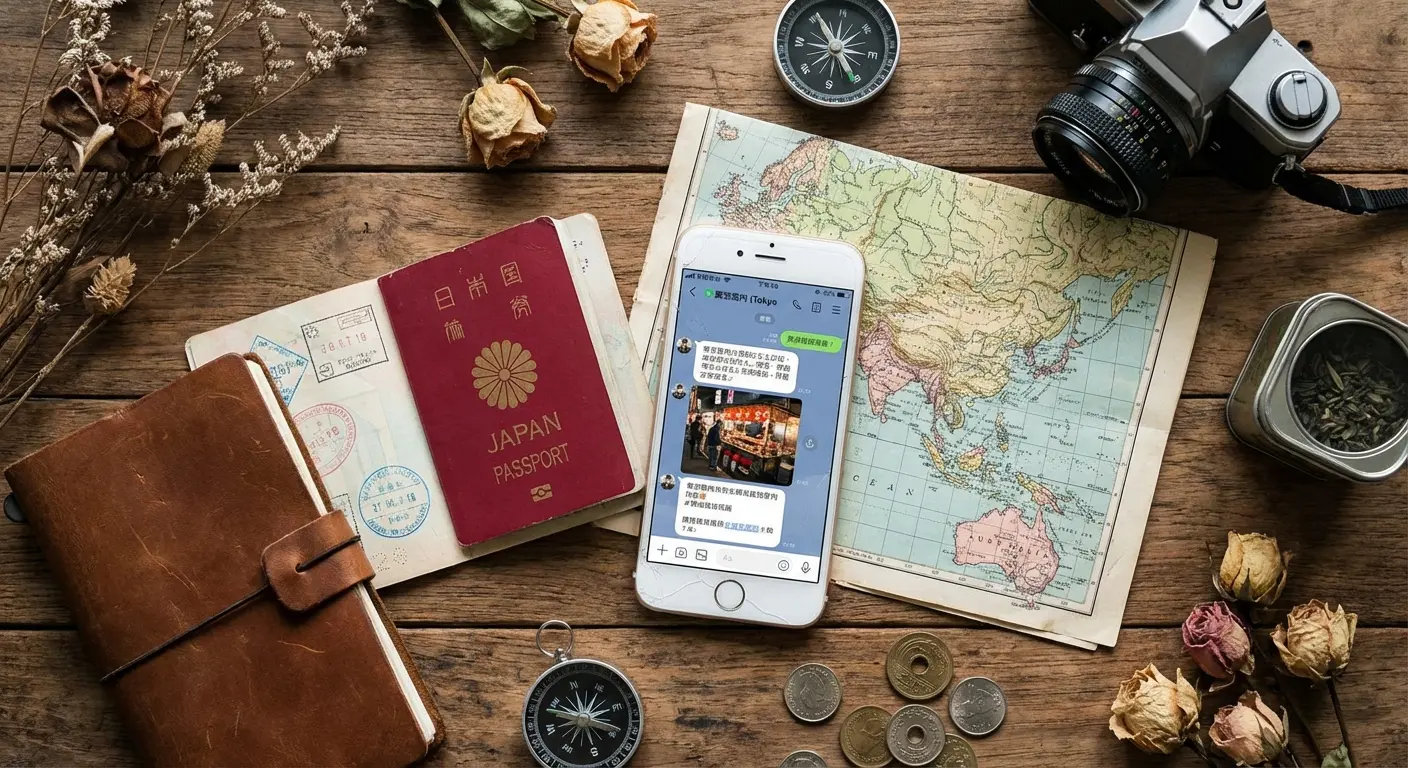 LINE app stickers and timeline feature on iPhone